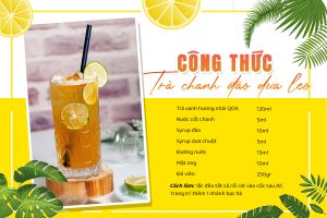 công thức trà chanh đào dưa leo